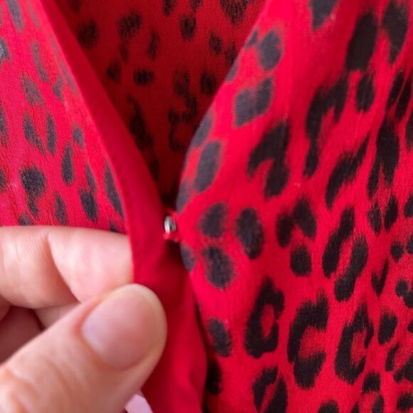 SANCTUARY Girl On Fire Red Faux Wrap Animal Print XS - Picture 8 of 16